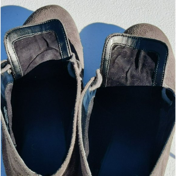 Franco Sarto Lace Up Ankle Booties 8M Gray Suede - Picture 11 of 11